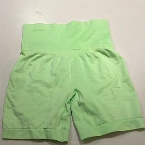 gymshark lime green short shorts